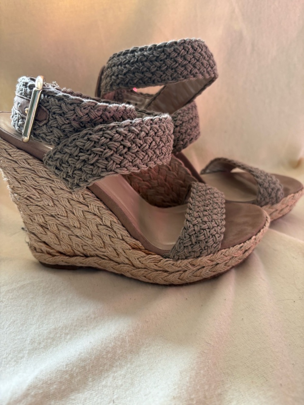Stuart Weitzman Alex Wedge Jennifer Aniston Wedge Sandals 6.5 - Picture 10 of 14